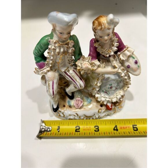 Excellent Vintage Hand Painted Male & Female Figurine Man & Woman Art Sculpture - Picture 12 of 12